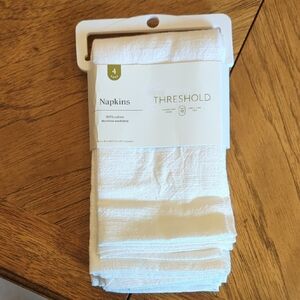 Threshold White Cotton Dinner Napkins - 4 Pack